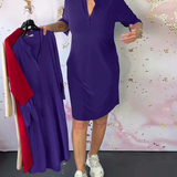 Hanneke™ | Vestido sencillo con escote en pico