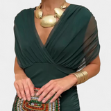 Magda™ | Vestido largo de flores con escote en V