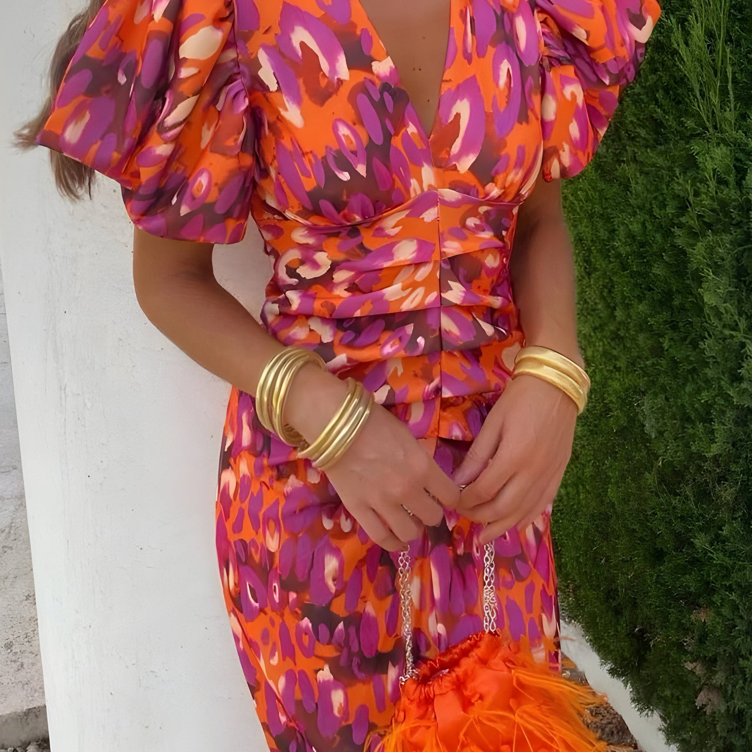Tora - Vestido con mangas plisadas para Mujer