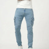 Duvan - Pantalón Cargo Marino Elástico para Hombre