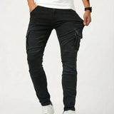 Duvan - Pantalón Cargo Marino Elástico para Hombre