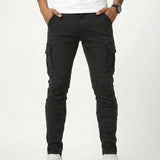 Duvan - Pantalón Cargo Marino Elástico para Hombre
