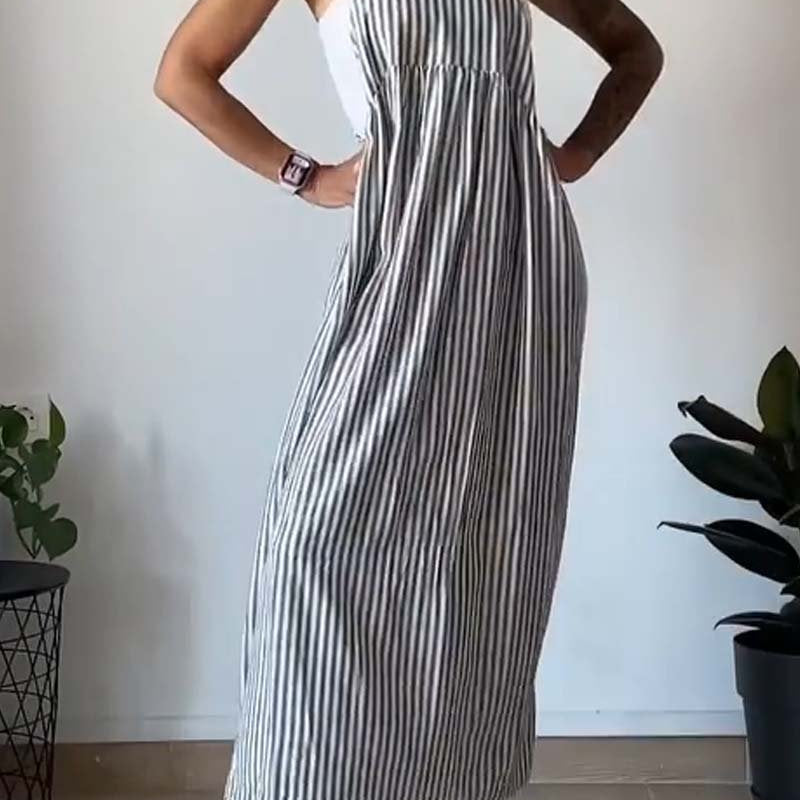 Lydia™ - Vestido casual de rayas con tirantes