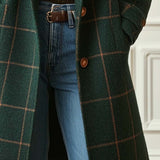 Florencia |  Abrigo de Mujer de Tweed a Cuadros con Solapas Retro