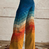 Léa - Elegante Pantalones Retro Zigzag para Mujer