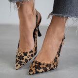 Monique – Zapatos de tacón de leopardo con punta puntiaguda para Mujer
