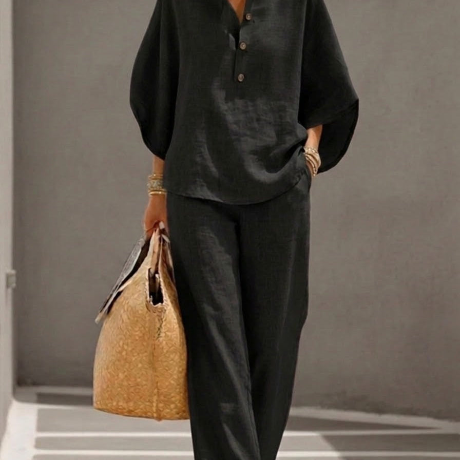 Mariel | Conjunto completo con mangas de murciélago y pantalones amplios para Mujer