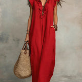 Camélia | Vestido Largo Bohemio de Lino y Algodón para Mujer