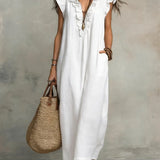 Camélia | Vestido Largo Bohemio de Lino y Algodón para Mujer