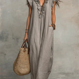 Camélia | Vestido Largo Bohemio de Lino y Algodón para Mujer