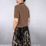 Leo - Conjunto de dos piezas para mujeres compuesto por suéter y falda fluida con patrón de leopardo