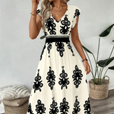 Candela - Vestido maxi barroco con escote en V para Mujer