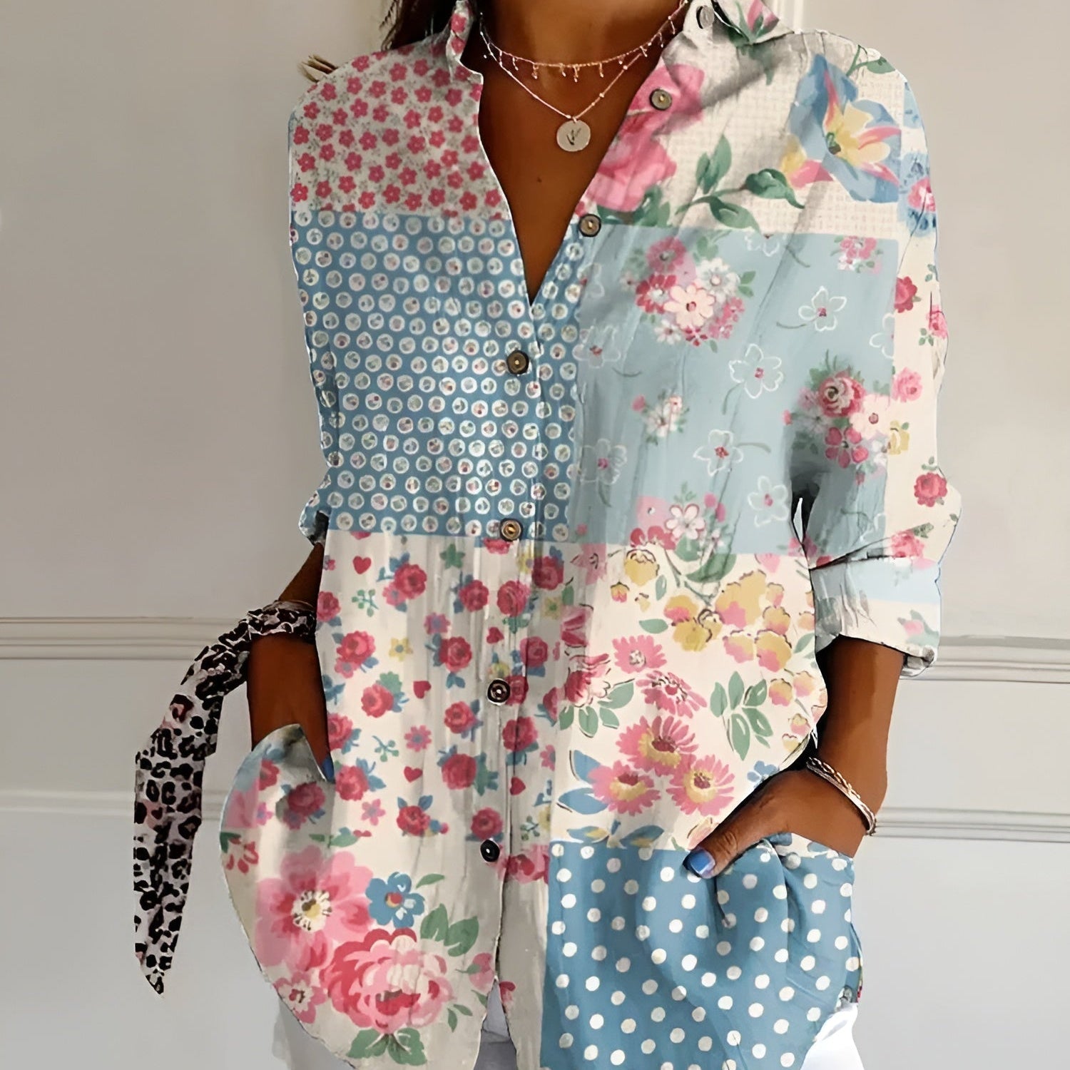 Roxanne - Blusa floral en algodón ligero