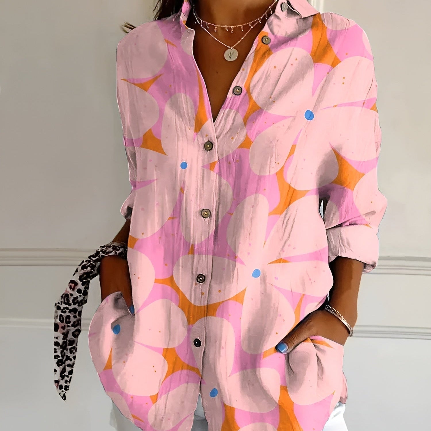 Roxanne - Blusa floral en algodón ligero