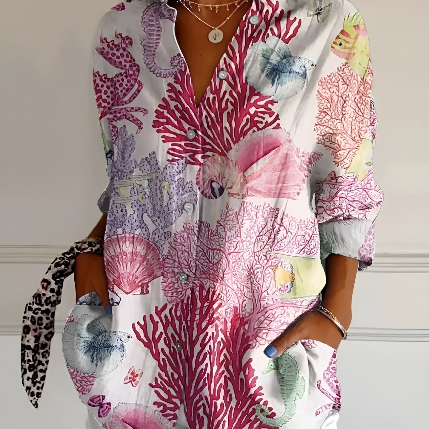 Roxanne - Blusa floral en algodón ligero